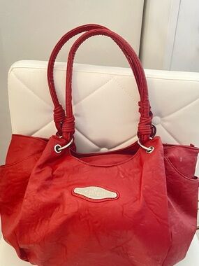 Rosetti Red Double-Handle Shoulder Bag